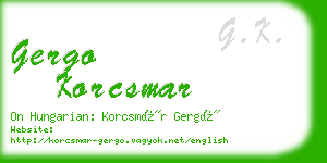 gergo korcsmar business card